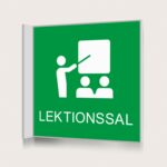Flaggskylt Lektionssal Grön 150 x 150 mm