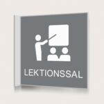Flaggskylt Lektionssal Grå 150 x 150 mm