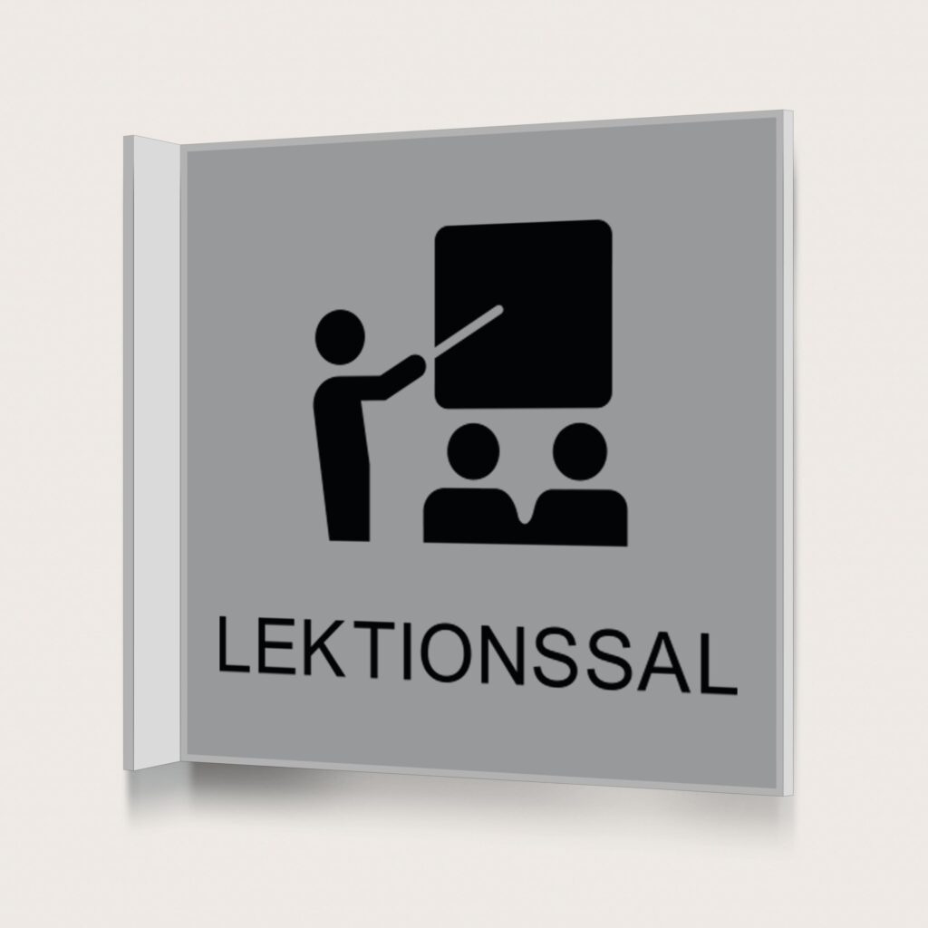 Flaggskylt Lektionssal Silver 150 x 150 mm