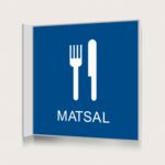 Flaggskylt Matsal Blå 150 x 150 mm