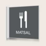 Flaggskylt Matsal Charcoal 150 x 150 mm