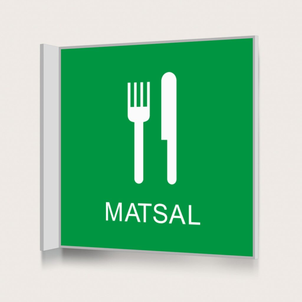 Flaggskylt Matsal Grön 150 x 150 mm