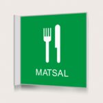 Flaggskylt Matsal Grön 150 x 150 mm