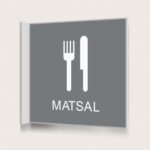 Flaggskylt Matsal Grå 150 x 150 mm