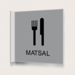 Flaggskylt Matsal Silver 150 x 150 mm