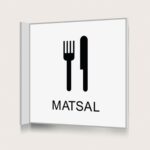 Flaggskylt Matsal Vit 150 x 150 mm