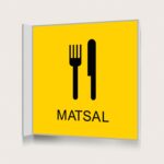 Flaggskylt Matsal Gul 150 x 150 mm