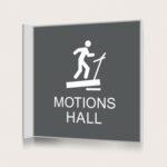 Flaggskylt Motionshall Charcoal 150 x 150 mm