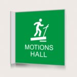 Flaggskylt Motionshall Grön 150 x 150 mm