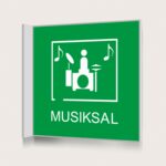Flaggskylt Musiksal Grön 150 x 150 mm