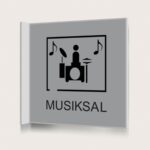 Flaggskylt Musiksal Silver 150 x 150 mm