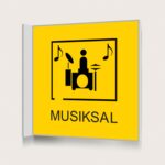 Flaggskylt Musiksal Gul 150 x 150 mm