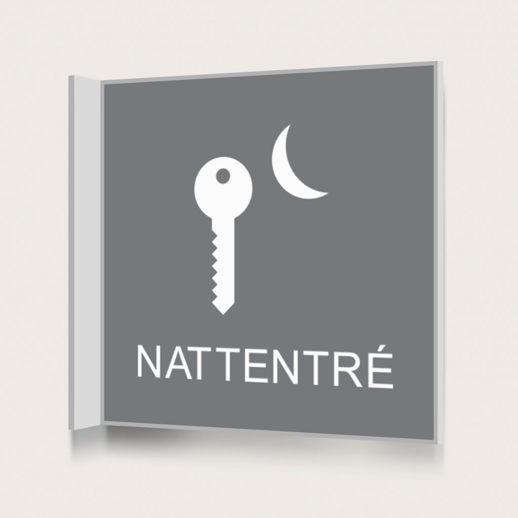 Flaggskylt Nattentré Grå 150 x 150 mm