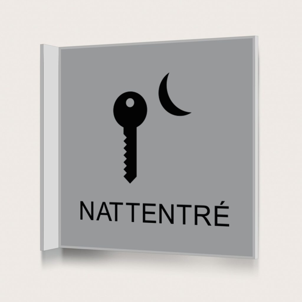 Flaggskylt Nattentré Silver 150 x 150 mm
