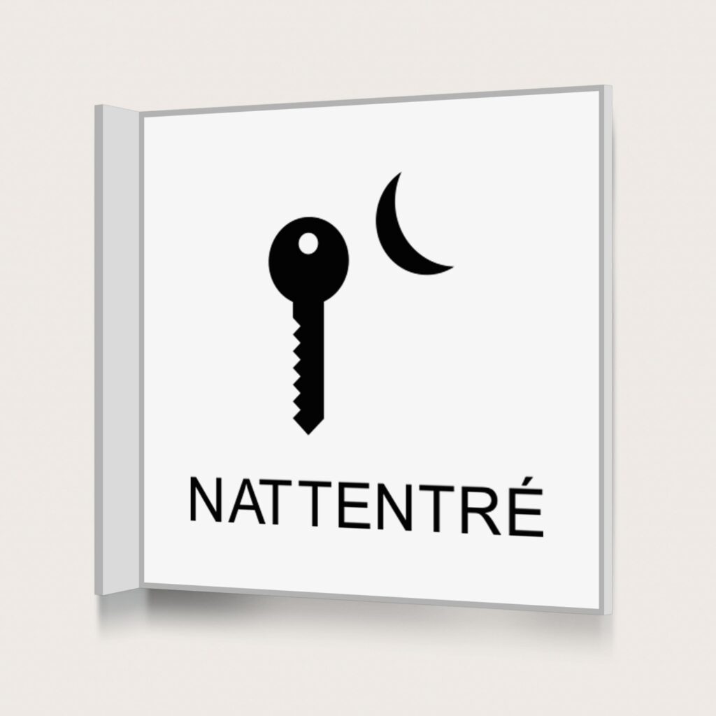 Flaggskylt Nattentré Vit 150 x 150 mm