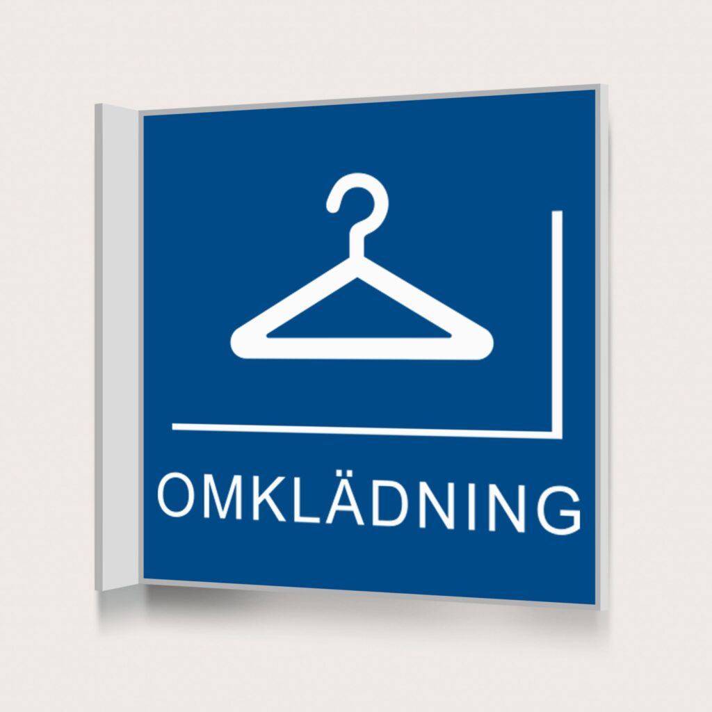 Flaggskylt Omklädning Blå 150 x 150 mm