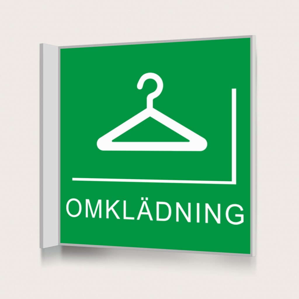 Flaggskylt Omklädning Grön 150 x 150 mm