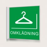 Flaggskylt Omklädning Grön 150 x 150 mm
