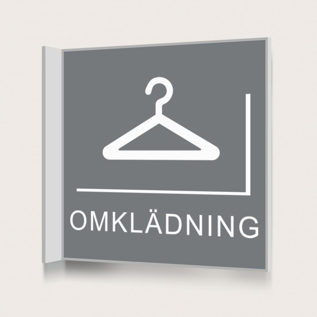 Flaggskylt Omklädning Grå 150 x 150 mm