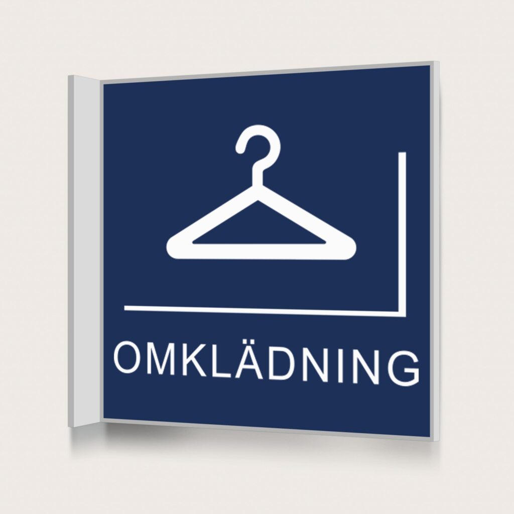 Flaggskylt Omklädning Mörkblå 150 x 150 mm