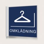 Flaggskylt Omklädning Mörkblå 150 x 150 mm