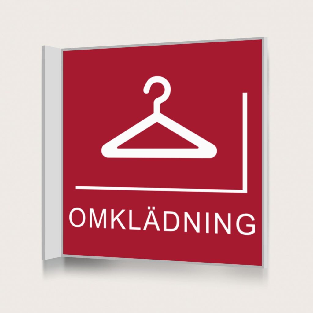 Flaggskylt Omklädning Röd 150 x 150 mm
