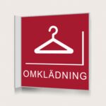 Flaggskylt Omklädning Röd 150 x 150 mm