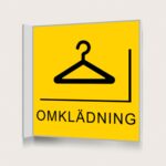 Flaggskylt Omklädning Gul 150 x 150 mm