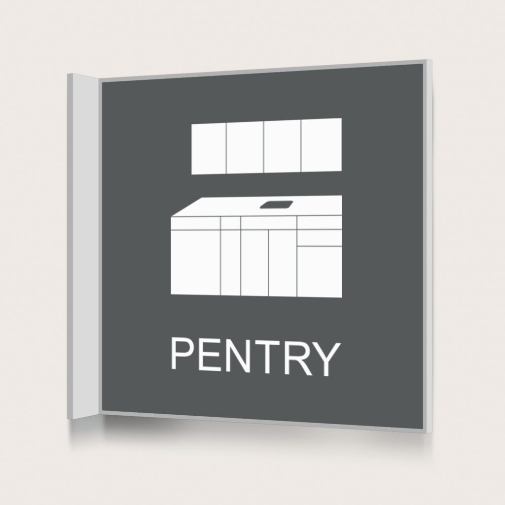 Flaggskylt Pentry Charcoal 150 x 150 mm