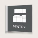 Flaggskylt Pentry Charcoal 150 x 150 mm