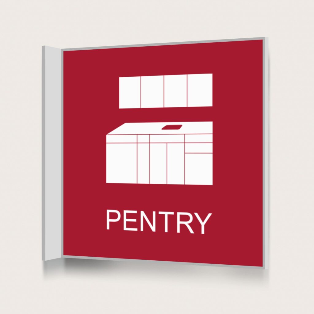 Flaggskylt Pentry Röd 150 x 150 mm