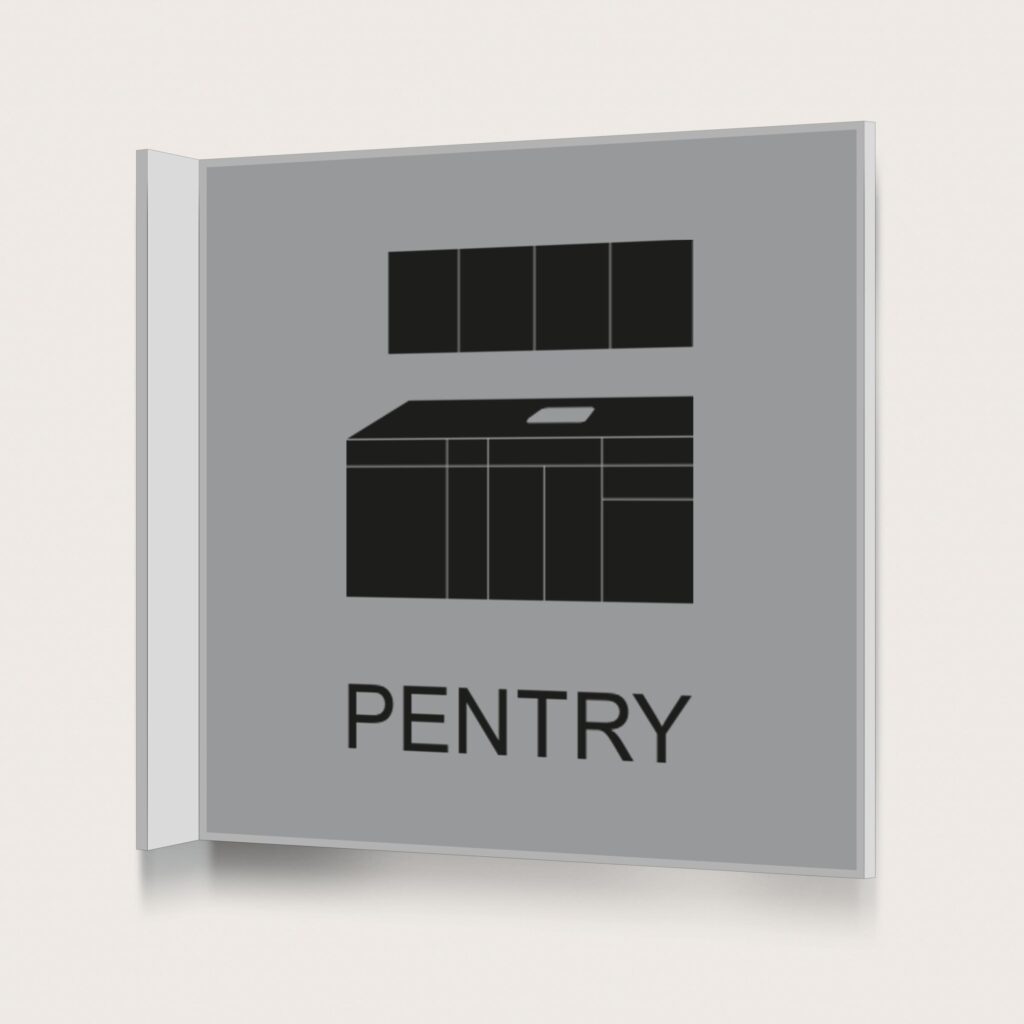 Flaggskylt Pentry Silver 150 x 150 mm