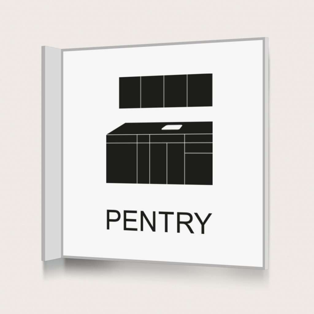 Flaggskylt Pentry Vit 150 x 150 mm