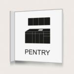 Flaggskylt Pentry Vit 150 x 150 mm