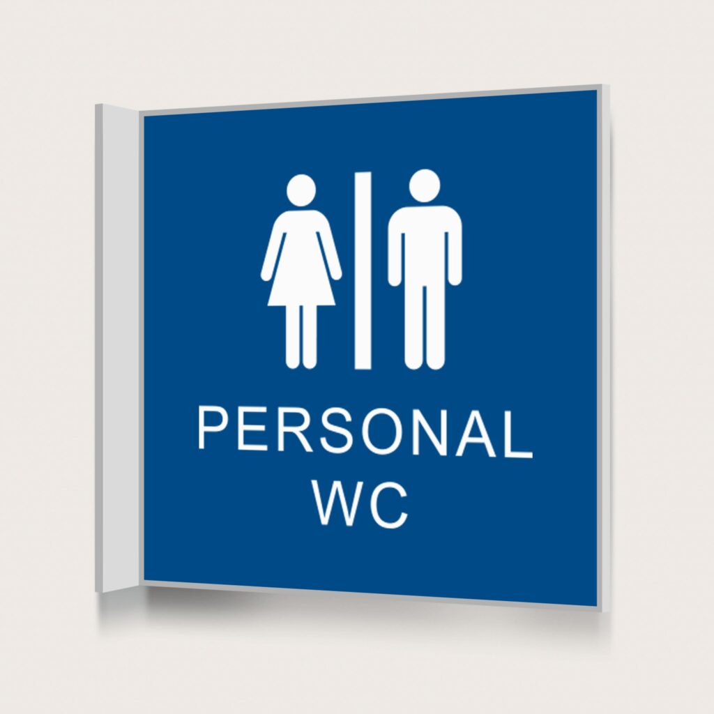 Flaggskylt Personal WC Blå 150 x 150 mm