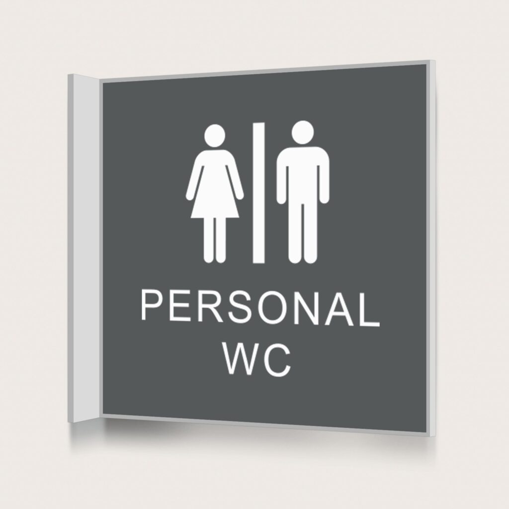 Flaggskylt Personal WC Charcoal 150 x 150 mm