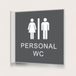 Flaggskylt Personal WC Charcoal 150 x 150 mm
