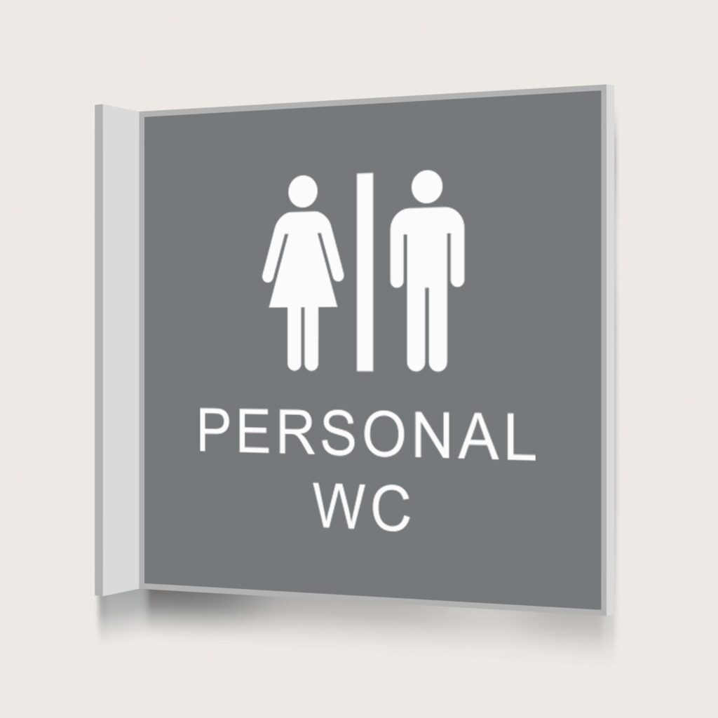 Flaggskylt Personal WC Grå 150 x 150 mm