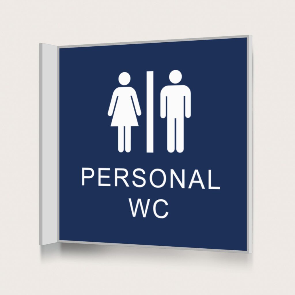 Flaggskylt Personal WC Mörkblå 150 x 150 mm