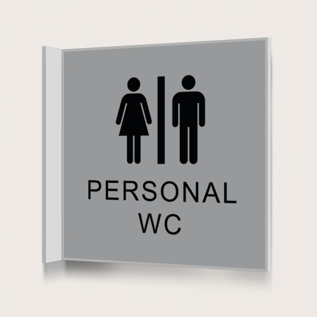Flaggskylt Personal WC Silver 150 x 150 mm