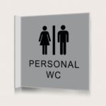 Flaggskylt Personal WC Silver 150 x 150 mm