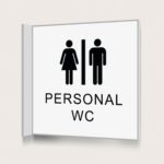 Flaggskylt Personal WC Vit 150 x 150 mm