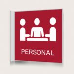 Flaggskylt Personal Röd 150 x 150 mm