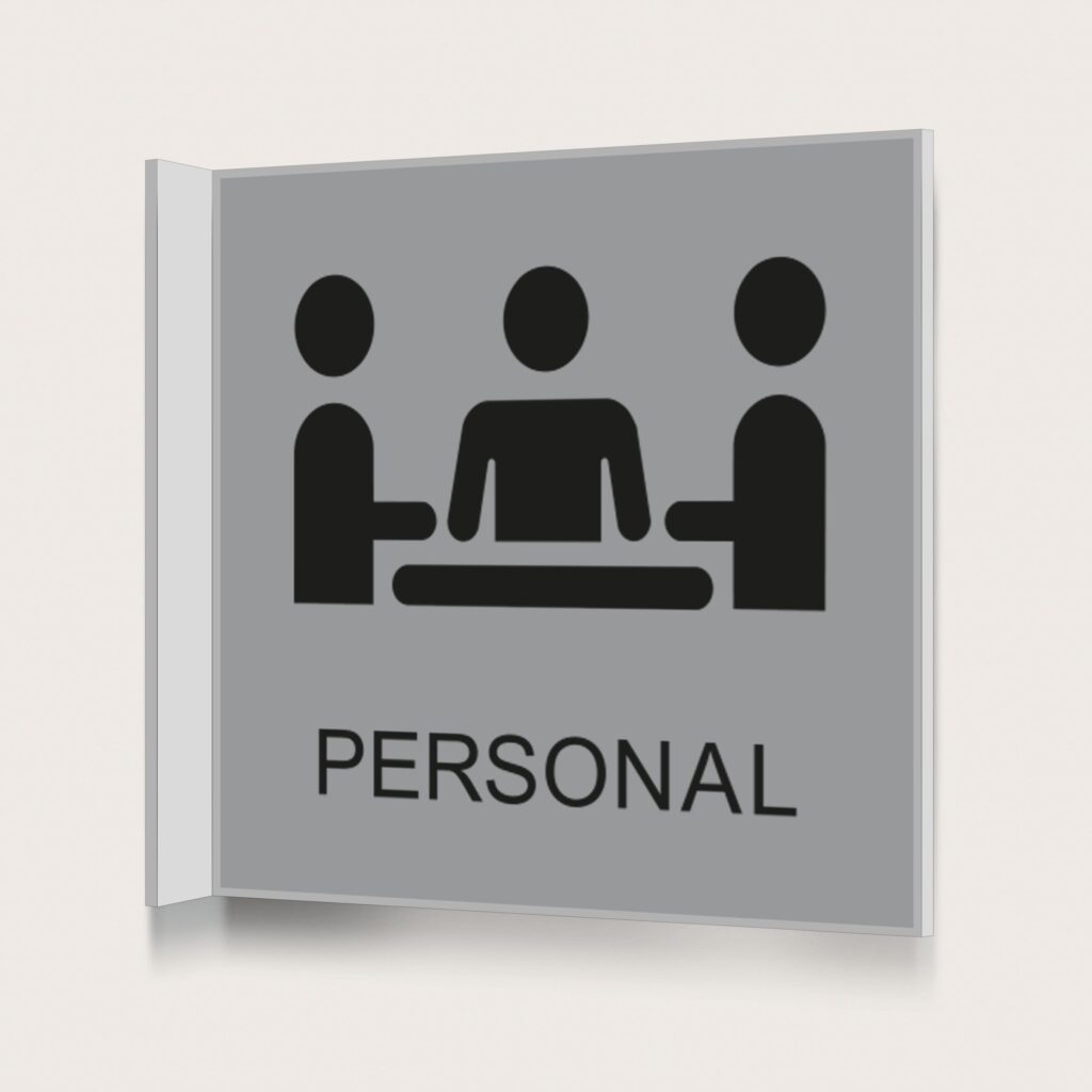 Flaggskylt Personal Silver 150 x 150 mm