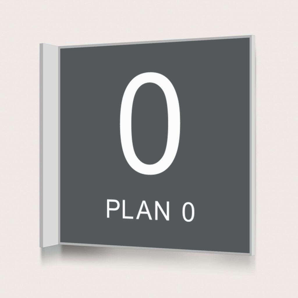 Flaggskylt Plan 0 Charcoal 150 x 150 mm