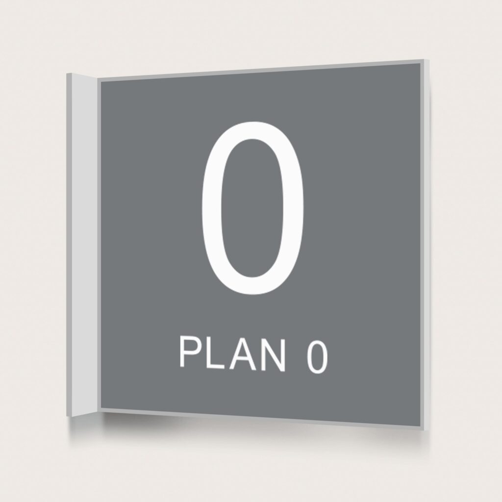 Flaggskylt Plan 0 Grå 150 x 150 mm