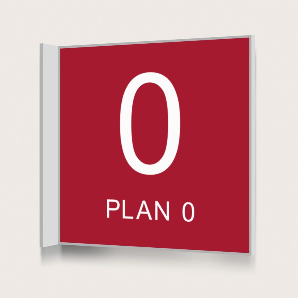 Flaggskylt Plan 0 Röd 150 x 150 mm