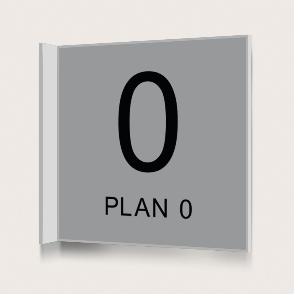 Flaggskylt Plan 0 Silver 150 x 150 mm