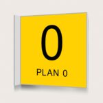 Flaggskylt Plan 0 Gul 150 x 150 mm