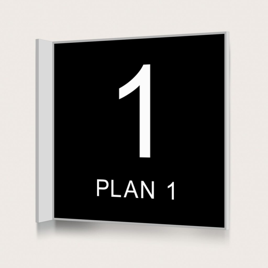 Flaggskylt Plan 1 Svart 150 x 150 mm